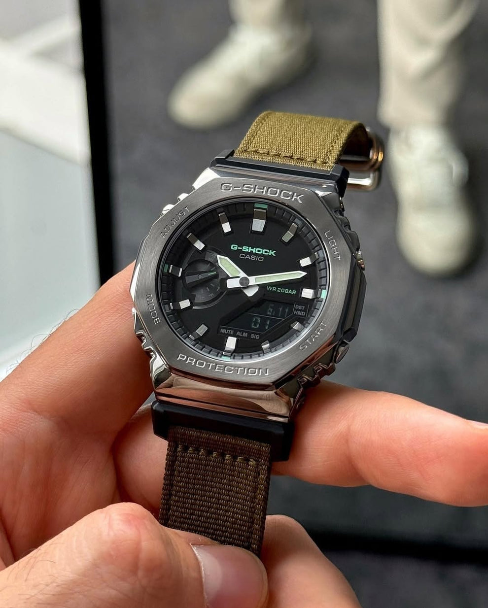 G SHOCK 2100 D Black Dial Brown Strap Watch