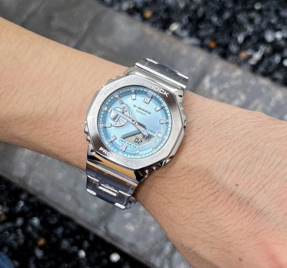 G SHOCK 2100 D SILVER TIFFANY BLUE DIAL WATCH